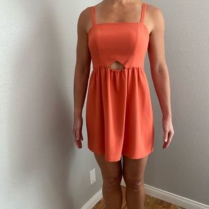 NWT BCBG bright orange cutout sundress